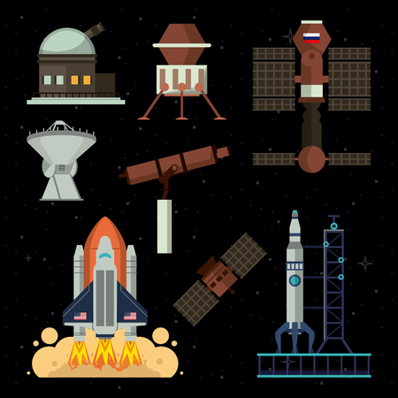 Spaceship and technology elements vector illustration graphic designのイラスト素材
