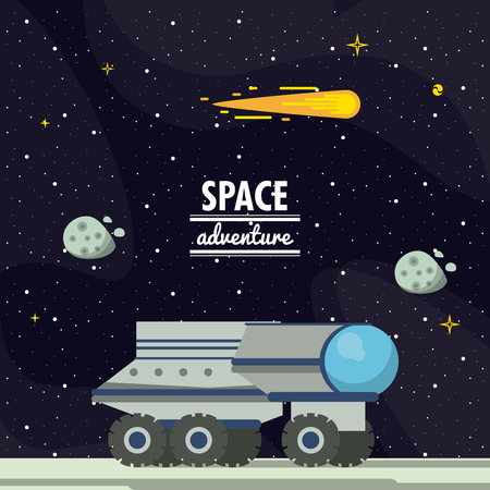 Vehicle exploring mars vector illustration graphic designのイラスト素材