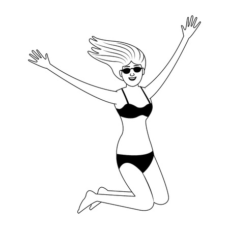 Woman with swim suit vector illustration graphic designのイラスト素材
