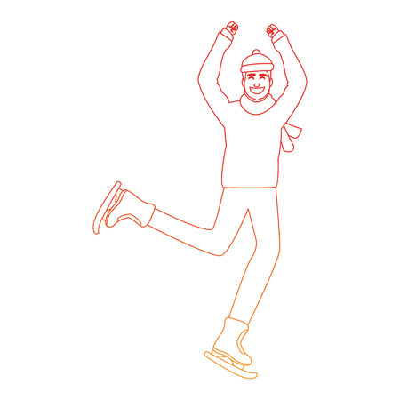 Happy man on winter vector illustration graphic designのイラスト素材