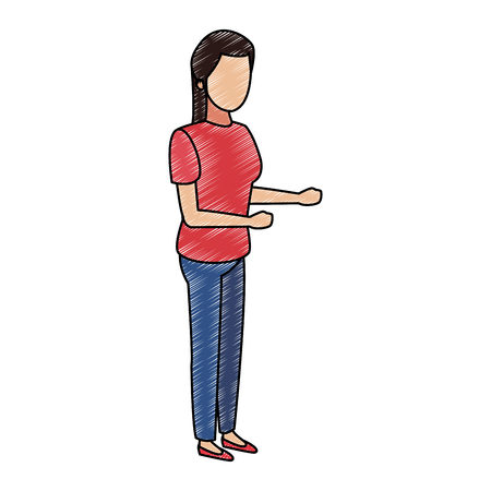 Woman faceless cartoon vector illustration graphic designのイラスト素材