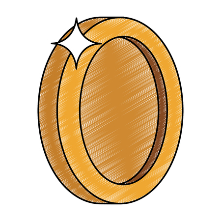 Coin isolated videogame element cartoon vector illustration graphic designのイラスト素材