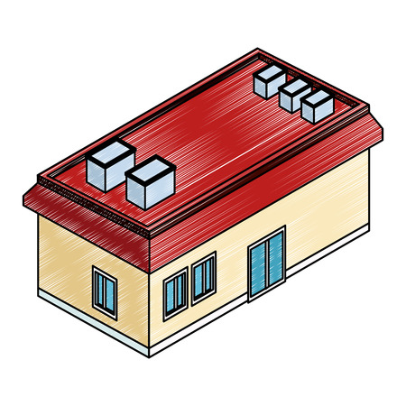 Isometric house real estate vector illustration graphic designのイラスト素材