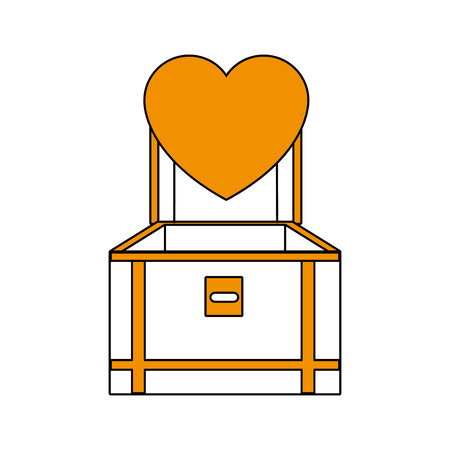 Chest with heart videogame element cartoon vector illustration graphic designのイラスト素材