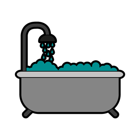 Tub with shower isolated vector illustration graphic designのイラスト素材