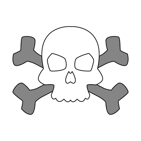 Skull with bones symbol vector illustration graphic designのイラスト素材