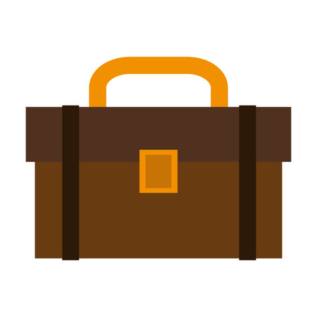 Flat art of Business briefcase on white backdrop illustration.のイラスト素材