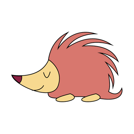Cute porcupine cartoon vector illustration graphic designのイラスト素材