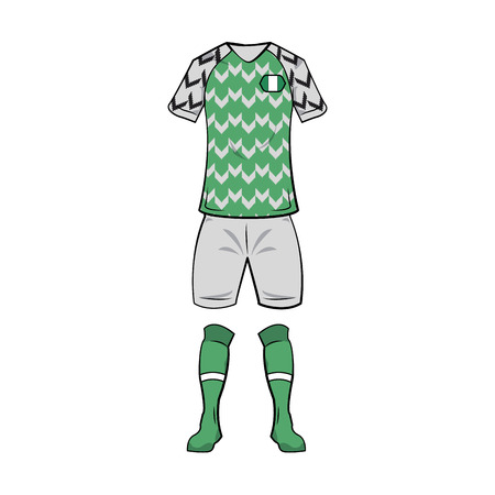 Nigeria national soccer sport wear vector illustration graphic designのイラスト素材