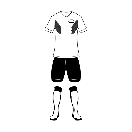 Colombia national soccer sport wear on black and white colors vector illustrationのイラスト素材