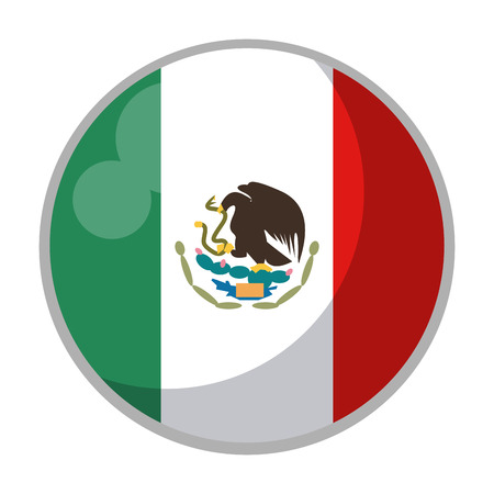 Mexico round flag symbol vector illustration graphic designのイラスト素材
