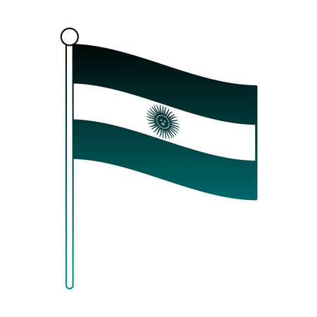 Argentina national flag on pole vector illustration graphic designのイラスト素材