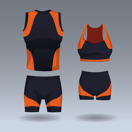 Set of sport wear for male and female vector illustration graphic designのイラスト素材