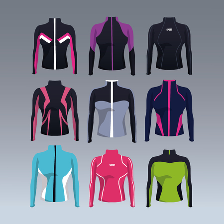 Set of sport jackets collection vector illustration graphic designのイラスト素材