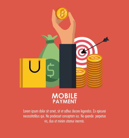 Online mobile payment vector illustration graphic designのイラスト素材