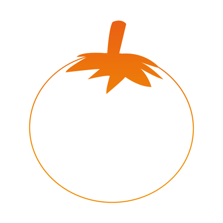 Tomato fresh vegetable on orange lines vector illustrationのイラスト素材