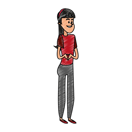 Beautiful young woman vector illustration graphic designのイラスト素材