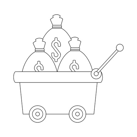 Money bag on cart vector illustration graphic designのイラスト素材