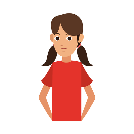 Cute girl cartoon vector illustration graphic designのイラスト素材