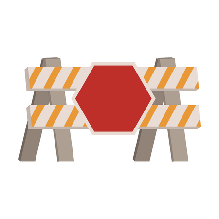 Under construction barrier with sign vector illustration graphic design.のイラスト素材