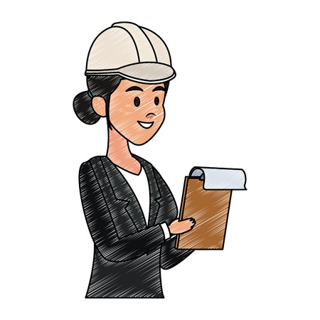 Female architect cartoon vector illustration graphic designのイラスト素材