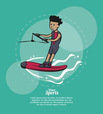 Water sports infographic waterski vector illustration graphic designのイラスト素材