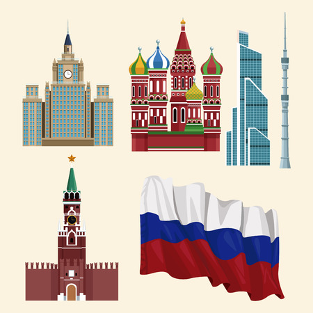 Set of russian emblems vector illustration graphic designのイラスト素材