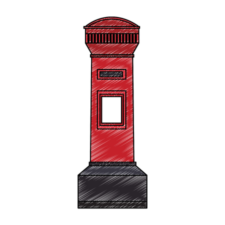 london mailbox isolated vector illustration graphic designのイラスト素材