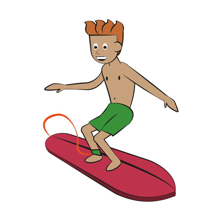 Surf Water sport cartoon vector illustration graphic designのイラスト素材