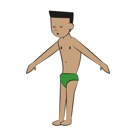 Man with swim suit Water sport cartoon vector illustration graphic designのイラスト素材