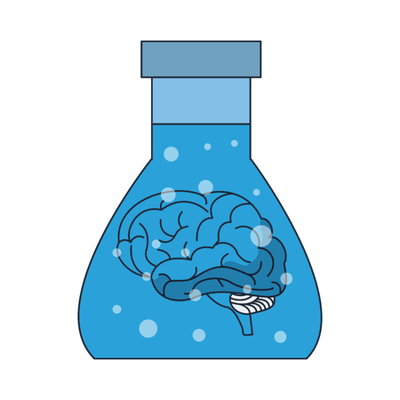 Human brain inside flask vector illustration graphic designのイラスト素材