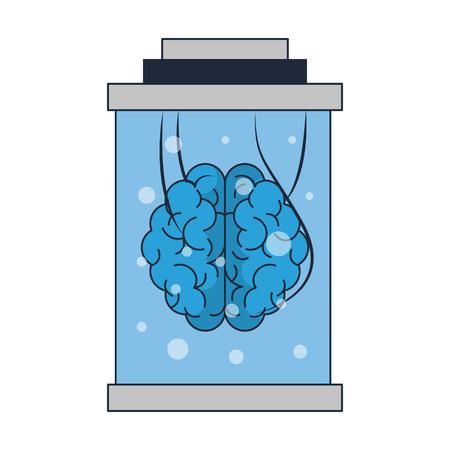 Human brain inside flask vector illustration graphic designのイラスト素材