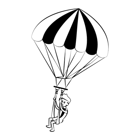 Parasailing Water sport cartoon vector illustration graphic designのイラスト素材