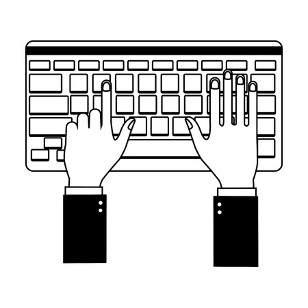 Hands using keyboard vector illustration graphic designのイラスト素材