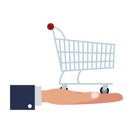 Hand holding shopping cart vector illustration graphic designのイラスト素材