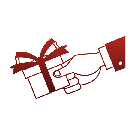 Hand holding gift box vector illustration graphic design.のイラスト素材
