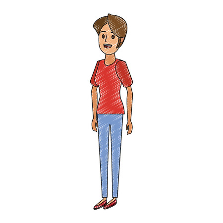 Young woman cartoon illustration graphic designのイラスト素材