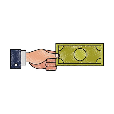 Hand holding billet vector illustration graphic designのイラスト素材