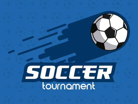 Soccer ball launched over blue background vector illustration graphic designのイラスト素材