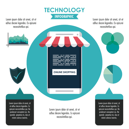 Ecommerce and online shopping infographic vector illustration graphic designのイラスト素材