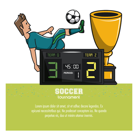 Soccer tournament infographic with elements vector illustration graphic designのイラスト素材