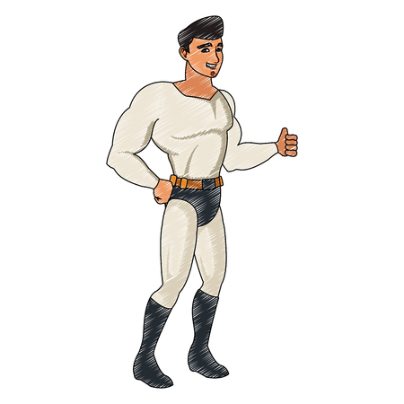 Male superhero cartoon vector illustration graphic designのイラスト素材