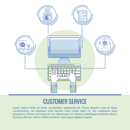 Customer service and support infographic concept vector illustration graphic designのイラスト素材