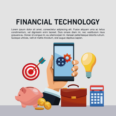 Online financial technology infographic vector illustration graphic designのイラスト素材