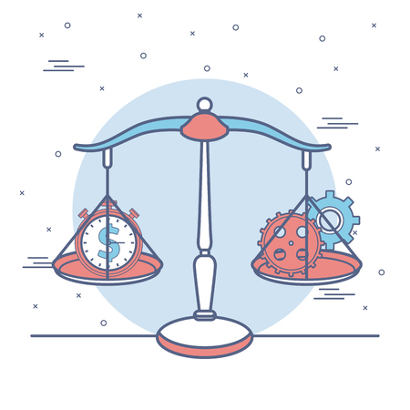 Balance with business and money symbols vector illustration graphic designのイラスト素材