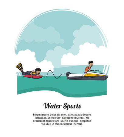 Water sports banner with information concept vector illustration graphic design.のイラスト素材