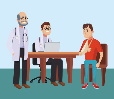 Doctor office cartoon concept vector illustration graphic designのイラスト素材