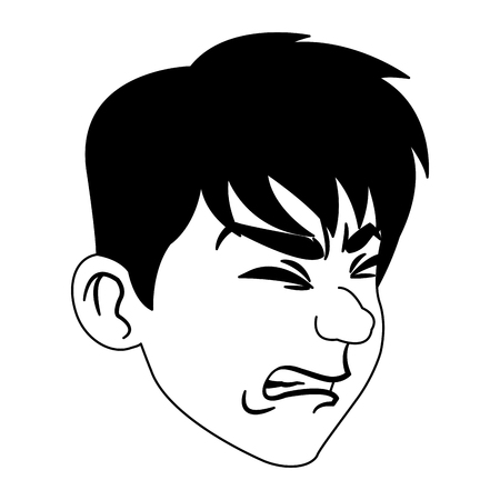 Sick man face cartoon vector illustration graphic designのイラスト素材