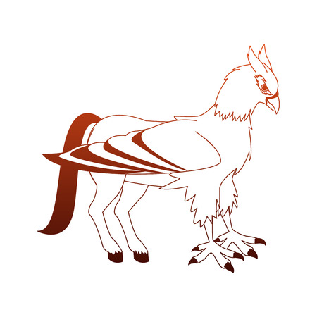 Hippogriff fantastic creature cartoon vector illustration graphic designのイラスト素材
