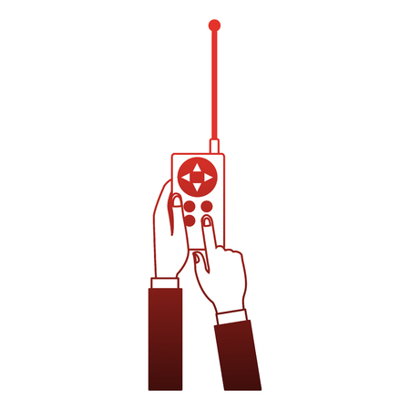 Hand using drone remote control vector illustration graphic designのイラスト素材